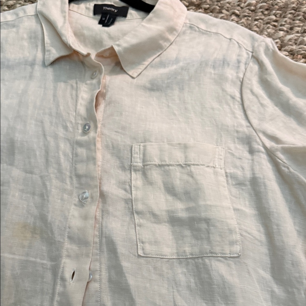 THEORY 100% Linen Button-Up Shirt - Unbranded - Picture 3 of 11
